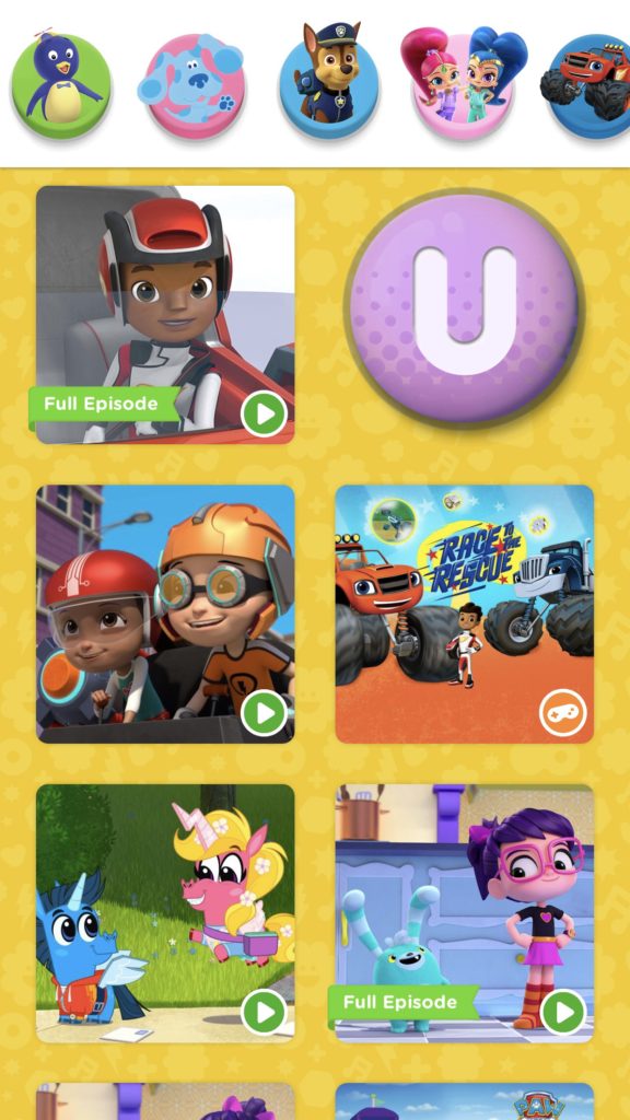 No need for YouTube when your kid's favorite characters can be found on the Nick Jr app