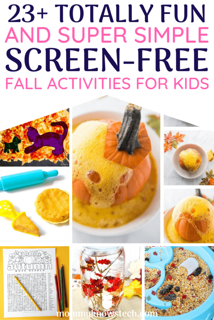 Need screen-free activities? This fun list of simple activities for kids will keep your big and little kids occupied indoors and outdoors without screens all fall long!